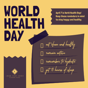 Health Day Reminders Instagram post Image Preview