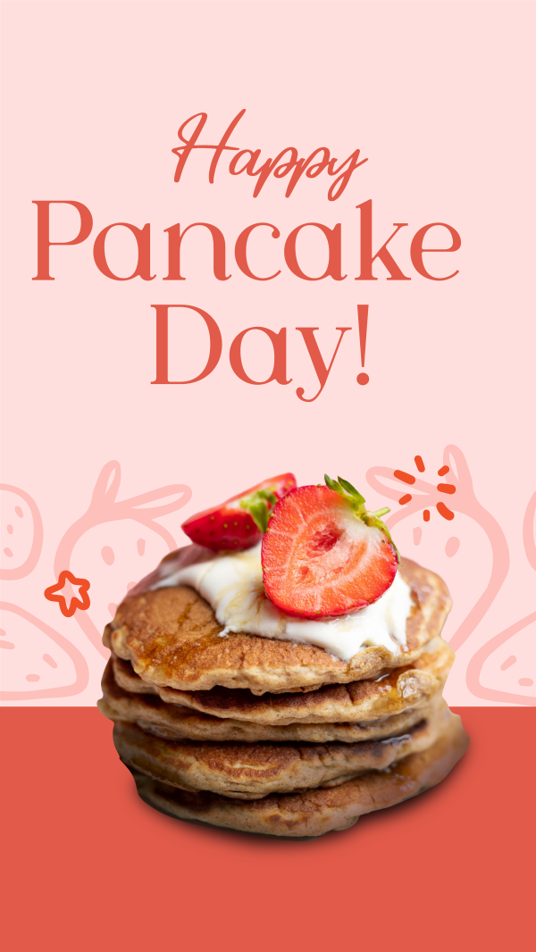 Strawberry Pancakes Facebook Story Design