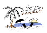 Brush Summer Greeting Postcard Design