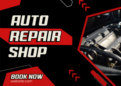 Auto Repair Shop Postcard Image Preview
