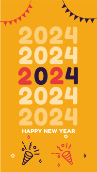 Playful New Year Greeting Facebook Story Design