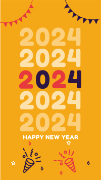 Playful New Year Greeting Facebook Story Image Preview