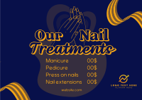 Nail Treatments List Postcard Design
