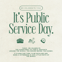 Minimalist Public Service Day Linkedin Post Image Preview