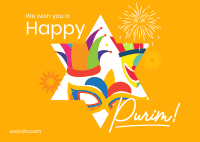 Purim Festival Postcard Image Preview