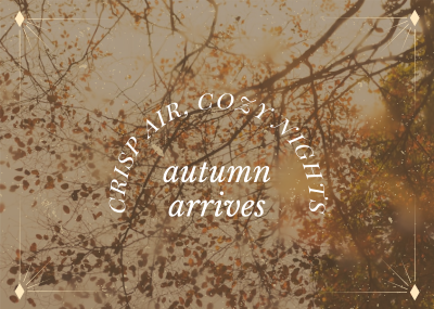 Autumn Arrives Quote Postcard Image Preview