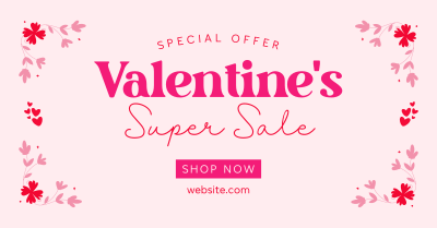 Valentines Day Super Sale Facebook ad Image Preview