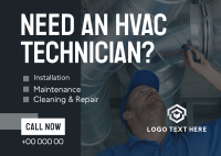 HVAC Technician Postcard Image Preview
