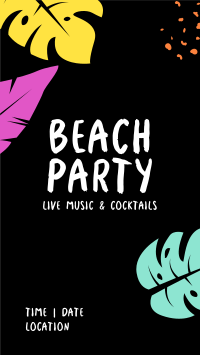 Beach Party Neon Instagram story Image Preview