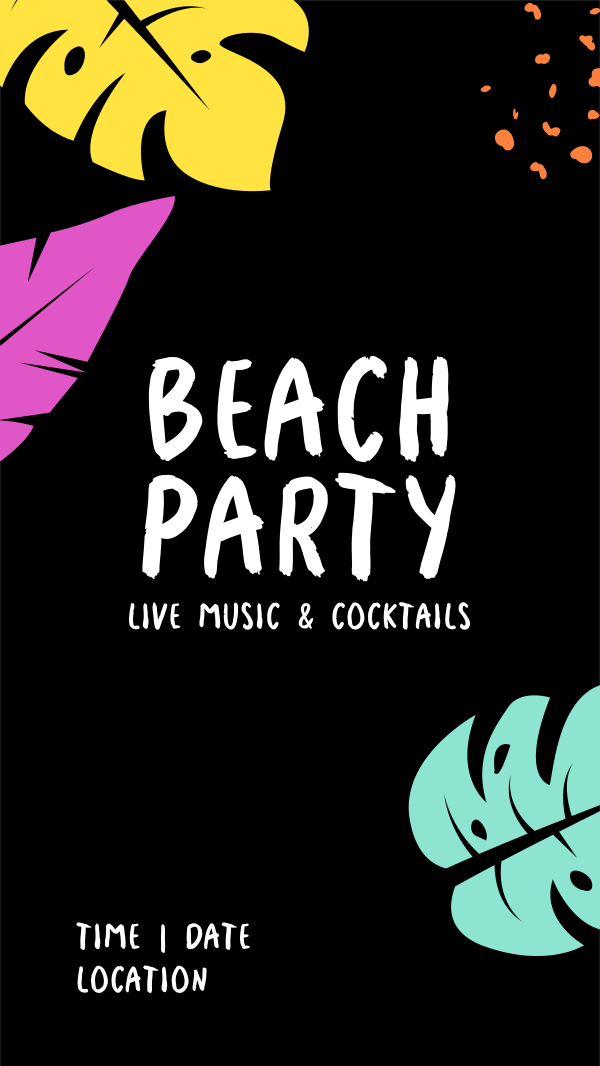 Beach Party Neon Instagram Story Design Image Preview