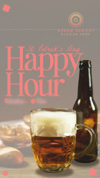 Modern St. Patrick's Day Happy Hour TikTok Video Image Preview