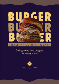 Free Burger Special Poster Design