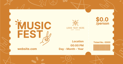 Music Fest Doodle Facebook Ad Image Preview