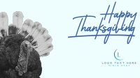 Thanksgiving Turkey Peeking Facebook Event Cover Design