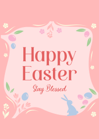 Blessed Easter Greeting Poster Design