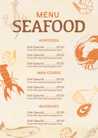 Rustic Seafood Restaurant Menu Image Preview