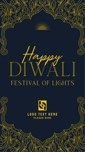 Elegant Diwali Frame Facebook story Image Preview