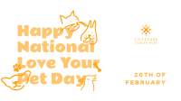 Cute Pet Greeting Facebook Event Cover Design