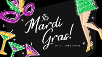 Mardi Gras Flapper Facebook Event Cover Design