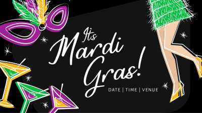 Mardi Gras Flapper Facebook event cover Image Preview