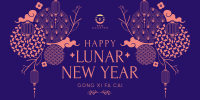 Beautiful Ornamental Lunar New Year Twitter Post Image Preview