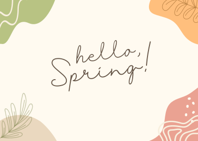 Hey Hello Spring Postcard Image Preview