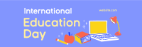 Cute Education Day Twitter header (cover) Image Preview