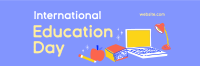 Cute Education Day Twitter Header Image Preview