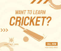 Time to Learn Cricket Facebook Post Design