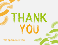Brush Stroke Message Thank You Card Design