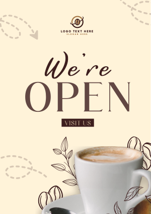 Cafe Opening Announcement Poster Image Preview