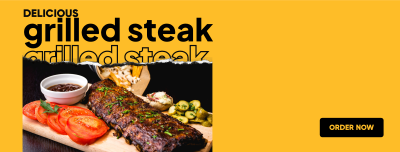 Delicious Grilled Steak Facebook cover Image Preview