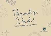 Thanks Dad Script Postcard Image Preview