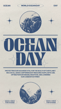 Retro Ocean Day Facebook Story Design