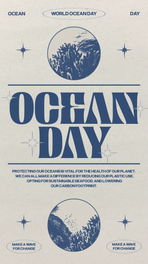 Retro Ocean Day Facebook story Image Preview