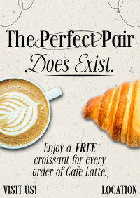 Perfect Coffee Croissant Poster Design