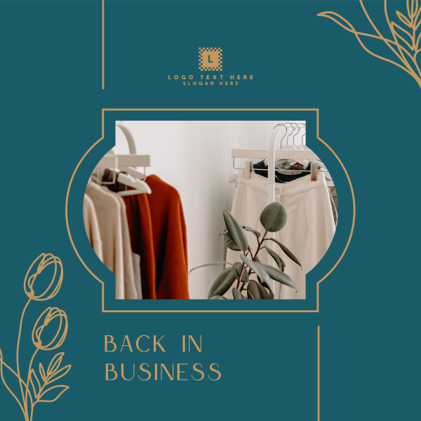 Boutique Back in Business Instagram Post Design Image Preview