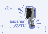 Karaoke Party Mic Postcard Image Preview
