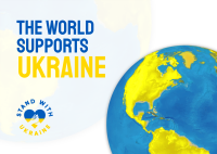 The World Supports Ukraine Postcard Design