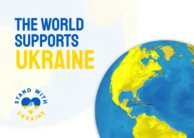 The World Supports Ukraine Postcard Image Preview