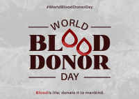 World Blood Donor Badge Postcard Design