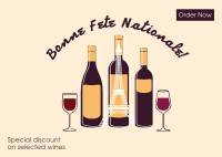 Bastille Day Wine Postcard Image Preview