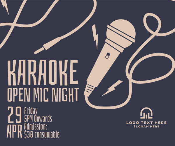 Open Mic Karaoke Facebook Post Design