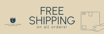 Minimalist Free Shipping Deals Twitter header (cover) Image Preview