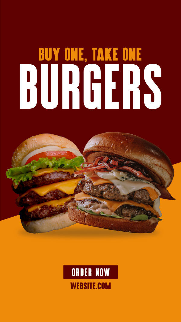 Double Burgers Promo Instagram Story Design Image Preview