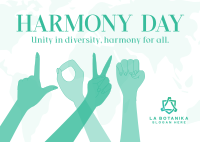LOVE Sign Harmony Day Postcard Design