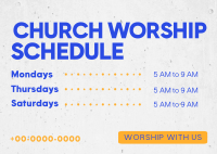 Church Worship Schedule Postcard Design