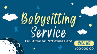 Cute Babysitting Services Facebook Event Cover Design