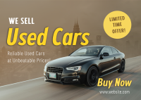 Used Car Sale Postcard Image Preview