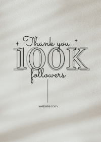 Minimal 100k Followers Poster Image Preview